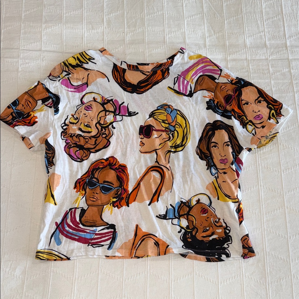 Zara Women's Short Sleeve Top - Multicolor Graphic